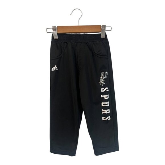 Adidas Toddler Boy Jogger Track Pants Size 2T Black Printed Pull On - Picture 1 of 4